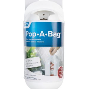 CAMCO 57061 Pop-A-Bag | Features a Compact Design that Conveniently Stores and Dispenses Reusable Plastic Grocery Bags inside RVs, Campers, Boats, Home, and Office | Polymer, White