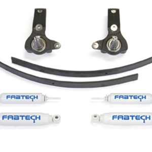 FABTECH K7014 Spindle Lift System w/Performance Shocks 3 in. Lift Incl. Front And Rear Shocks Rear Add-A-Leaf Kit All Required Hardware Spindle Lift System