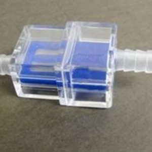 HELIX RACING 118-9014 FUEL FILTER 1/4FT (6MM) RECTANGULAR, Complete Assembly; In-Line; 1/4 Inch Inlet/Outlet; Rectangular Shape; 106 Micron Stainless Steel Screen Element In Blue Frame; Clear Housing; Single