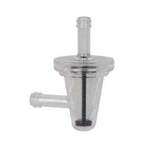 HELIX RACING 118-9046 FUEL FILTER 1/4FT (6MM) 90 DEG CON, Complete Assembly; In-Line; 1/4 Inch Inlet/Outlet; 90 Degree Large Diameter Conical Shape; 150 Micron Nylon Mesh Screen Element; Clear Housing; 560 To 570 Milliliter Per Minute Flow Rate; Single