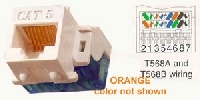 ICC IC1078E5-OR RJ45 CAT5E MODULAR CONNECTOR 8P8C ORANGE