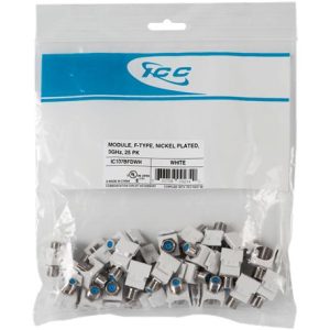 ICC IC107BFDWH MODULE, F-TYPE NICKEL PLATED 3GHz, 25PK