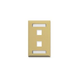 ICC IC107S02-IV FACEPLATE, ID, 1-GANG, 2-PORT, IVORY