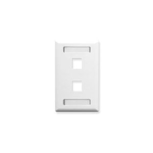ICC IC107S02-WH FACEPLATE, ID, 1-GANG, 2-PORT, WHITE