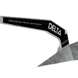 LEWMAR 0057406 Boat Anchor; Delta; Deep Water; Delta Style; Holds Up To 35 Foot Length Boat; 14 Pound; 23-3/8 Inch Length x 10-3/8 Inch Width; Galvanized; Silver; Manganese Steel; Lead Ballasted Tip; Chain Size 1/4 Inch