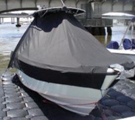 TAYLOR MADE 70191 Boat Cover; BoatGuard; Used For Trailering; Center Console Boat; Fits 19 To 21 Feet Length With A Beam Width Up To 102 Inch; Water Repellent; Gray; Acrylic Polyester Fabric; With Storage Bag; With Tie-Downs; For Marine Applications