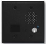 VIKING E-70-BK Textured Black Entry Phone with Proximity Card Reader & Blue LED Automatic Disconnect Flush Mount in a