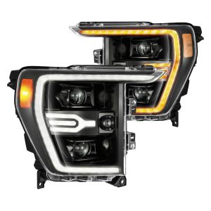 ALPHAREX 880169 21-22 Ford F150 Luxx-Series Projector Headlights Alpha-Black w/Activ Light/Seq Signal