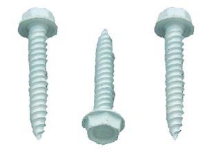 AP PRODUCTS 012-TR500W 8 X 1 HEX WASHER HEAD 8 X 1 WHI Self Tapping Sheet Metal Screw; #8 x 1 Inch Length; Unslotted Hex Washer Head; Pack Of 500; Polar White