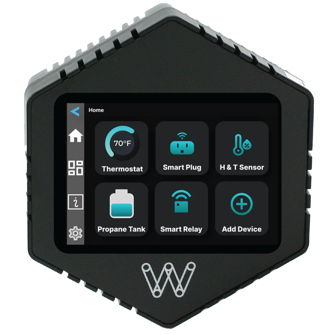 AP PRODUCTS 024-0020 THERMOSTAT - WIRELESS CONTROL HUB For Heat/ Cool Control; LCD Readout; 7.5 Volt To 32 Volt; Cellular/ Wi-Fi/ Bluetooth Technology; Touch Screen Control/ App Available With Android Or iOS; Built-In Global SIM/ GPS; Black Case