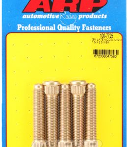 ARP 100-7725 GM WHEEL STUD KIT M12 x 1.5 Thread Size; 2.50 Inch Under Head Length; 0.509 Inch Knurl Diameter; 0.315 Inch Knurl Length; 0.200 Inch Nose Length; Set of 5