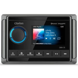 CLARION 010-03224-00 MARINE SOURCE UNIT WITH 3FT Marine Use; AM/ FM Tuner With Built-In NOAA Weather Radio And SiriusXM-Ready Satellite Radio(Tuner And Antenna Sold Separately) - USA Only; Bluetooth Music Streaming