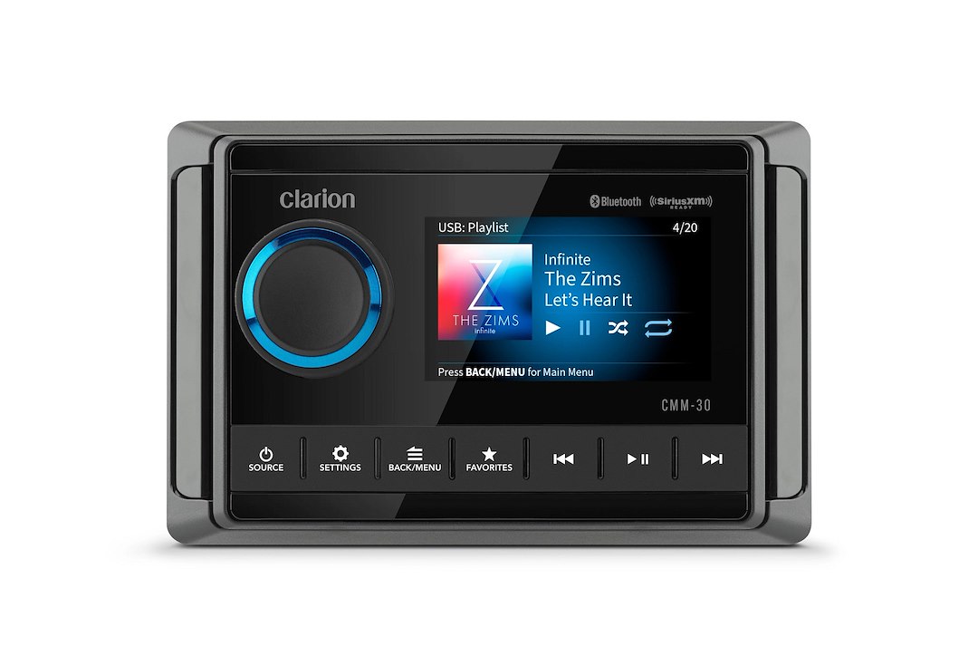 CLARION 010-03224-00 MARINE SOURCE UNIT WITH 3FT Marine Use; AM/ FM Tuner With Built-In NOAA Weather Radio And SiriusXM-Ready Satellite Radio(Tuner And Antenna Sold Separately) - USA Only; Bluetooth Music Streaming