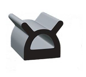 CLEAN SEAL 9187ST-50 Slide Out Seal; D-Type; 0.695 Inch Width x 0.56 Inch Thickness x 50 Foot Length; Black; EPDM (Ethylene Propylene Diene Monomer); With 3M Heat Activated Acrylic Foam Tape