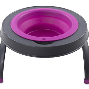 DEXAS PW1304322405 Pets Single Elevated Pet Feeder/Pet Bowl, I.5 Cup Capacity, Fuchsia, Small