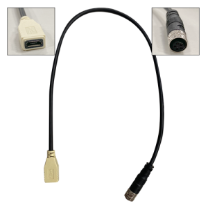 FURUNO 001-646-940-00 CBL ASSY FRU-MAEF05-MBJ0300G For Use With TZtouchXL Multi Function Display; M8 To Micro-B USB Connector OTG Cable; 0.3 Meter Length; Black