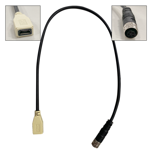 FURUNO 001-646-940-00 CBL ASSY FRU-MAEF05-MBJ0300G For Use With TZtouchXL Multi Function Display; M8 To Micro-B USB Connector OTG Cable; 0.3 Meter Length; Black