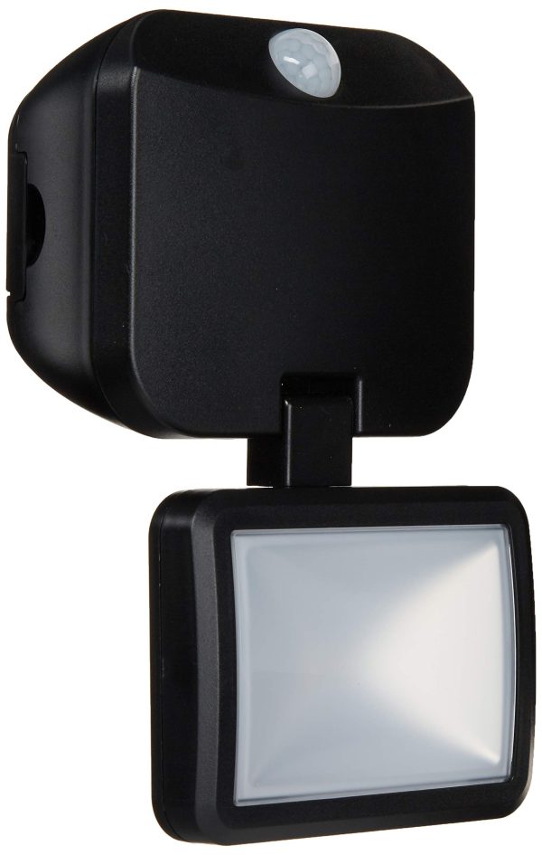 JASCO 40777 Single Head Security Light, Wireless, Battery Operated, 120 degree Motion Detection, 300 Lumens, Tilts & Swivels Activated LED Spotlight, Black, S1