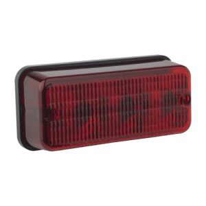 JW SPEAKER 0341361 270ST-12VLEDRED STOP&TAIL W/18JMPR LED; Red Lens; Black Housing; Clear Bulb; Single; Universal 7 X 3 Inch Rectangular