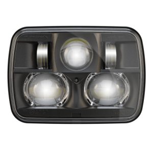 JW SPEAKER 0554491 8900-EV2 12/24V DOT/ECE NON-HTD BLK LED Bulb; High and Low Beam; Clear Bulb; Clear Polycarbonate Lens; Black Aluminum Housing With Black Inner Bezel; DOT/ ECE Approval; Single; 7 Inch x 5 Inch Rectangular; 12 To 24 Volt DC