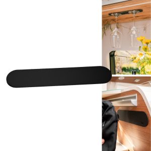 SILWY MAGNET L000-10KA-1 METAL STRIP 25 CM BLACK Use To Hold/ Organize Magnetic Base Kitchen Dishes/Hooks and Pins; Adhesive Strip; Leather Look/ Black; Metal; 10 Inch Length x 2 Inch Width; Single