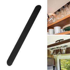SILWY MAGNET L000-10LA-1 METAL STRIP 50 CM BLACK Use To Hold/ Organize Magnetic Base Kitchen Dishes/Hooks and Pins; Adhesive Strip; Leather Look/ Black; Metal; 20 Inch Length x 2 Inch Width; Single