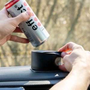 SILWY MAGNET MKD-S-1 UNIVERSAL MAGNETIC HOLDER FOR CANS Cylindrical; 3.3 Inch Diameter x 2 Inch Height; Black; Elastic Silicone; Without Coaster Holder; For Non Magnetic Base Glass; Single; With One Silicone Magnetic Holder And One Coaster