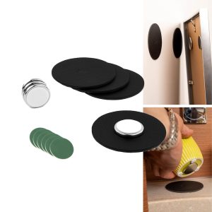 SILWY MAGNET PBB0-15-8 MAGNETIC POWER BUNDLE BLACK Use To Hold Vases/ Decorative Items/ Picture Frame; Round; 3M Double Sided Adhesive Dots Attachment; 1 Inch Diameter Magnet