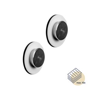 SILWY MAGNET PI00-14GW-2 MAGNETIC PINS SMART WHITE Use To Hold Postcards/ Posters/ Notes; Round; 1 Inch Diameter Magnet; With Two Magnetic Pins/ Two 2 Inch White Metal Nano Gel Pads; Holds Upto 10 Paper Sheets
