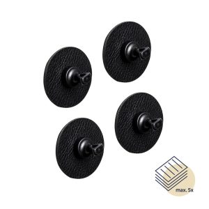 SILWY MAGNET PI00-14KA-4 MAGNETIC PINS FLEX BLACK Use To Hold Postcards/ Posters/ Notes; Round; 1 Inch Diameter Magnet; With Four Magnetic Pins/ Four 2 Inch White Metal Nano Gel Pads; Holds Upto 5 Paper Sheets