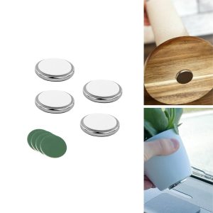 SILWY MAGNET PM00-14-4 POWER MAGNETS SILWY Use To Hold Flower Pots/ Soap Dispensers; Round; 3M Double Sided Adhesive Dots Attachment; 1 Inch Diameter Magnet; With Four Magnetic Pins/ Four Adhesive Dots