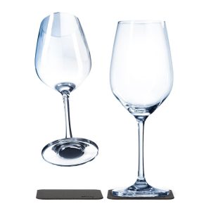 SILWY MAGNET S025-1301-2 MAGNETIC CRYSTAL GLASS WINE Magnetic Wine Glass; Clear; Glass; 13.5 Ounce Capacity; BPA Free; Scratch- Resistant; Set Of 2; Integrated Magnet Base; With Two Black Metal Nano Gel Pads