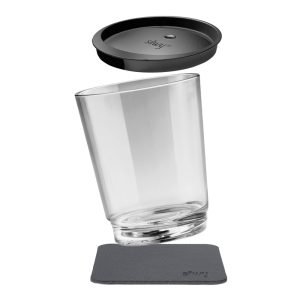 SILWY MAGNET S025-1501-1 MAGNETIC DRINKING CUP THE CLASSIC Magnetic Glass; Clear; Plastic; 8.5 Ounce; Single; BPA Free; Integrated Magnet Base; With One Black Lid/ One Black Metal Nano Gel Pads