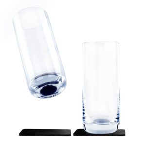 SILWY MAGNET S030-1311-2 MAGNETIC CRYSTAL GLASS LONGDRINK Magnetic Glass; Crystal Clear; Glass; 10 Ounce Capacity; BPA Free; Scratch- Resistant; Set Of 2; Integrated Magnet Base; With Two Black Metal Nano Gel Pads