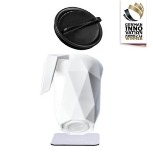 SILWY MAGNET S030-1401-1 MAGNETIC HANDLE CUP TO GO WHITE 12 Ounce Capacity; Press-Fit Lid; Non Insulated; With Handle; White; Plastic; Not Dishwasher Safe; Integrated Magnet Base; With One Black Metal Nano Gel Pad