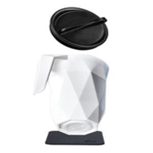 SILWY MAGNET S030-1402-1 MAGNETIC HANDLE CUP TO GO BLACK 12 Ounce Capacity; Press-Fit Lid; Non Insulated; With Handle; White; Plastic; Not Dishwasher Safe; Integrated Magnet Base; With One Black Metal Nano Gel Pad