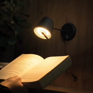 SILWY MAGNET SYSO-2024-W1 MAGNETIC LIGHT PORTOFINO BLACK INCL Magnetic LED Light; Table/ Wall Mount; 3 Inch Diameter x 7.9 Inch Height; Black; Battery Powered; Single; Warm White Light; 2.2 Watt; 3.7 Volt