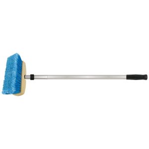 STAR BRITE 040097 MARINE DECK BRUSH W/TELESCOPING ALU For Marine Use; Star Prene Fiber Bristle; 8 Inch Polypropylene Head; 2 To 4 Foot Telescopic Aluminum Handle; Blue/ Silver; Single