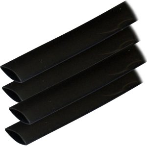 ANCOR 306124 ADHESIVE LINED HEAT SHRINK TUBING (ALT) - 3/4 INCH X 12 INCH - 4-PACK - BLACK