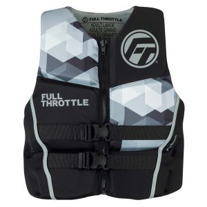 FULL THROTTLE 142500-701-050-22 Mens Rapid-Dry Flex-Back Life Jacket - XL - Black/Grey