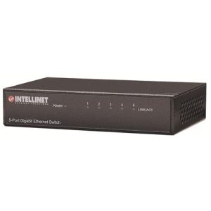 INTELLINET 530378 Gigabit 5 Port Switch, Desk, Metal
