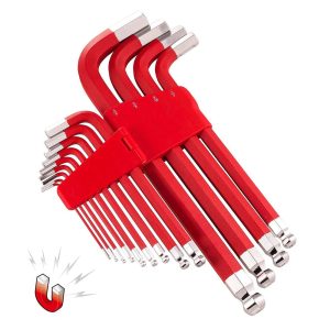 POWERBUILT 941641 Red SAE Long Arm Magnetic Hex Key Wrench Set (13 Piece Set)