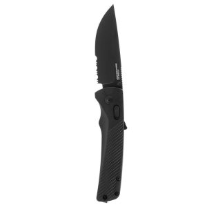SOG 11-18-02-41 Flash AT Partially Serrated 3.45 INCH Folding Pocket Knife (Blackout)