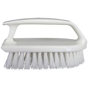 STAR BRITE 040027 SCRUB BRUSH/CURVED PLASTIC HANDLE; Used With Deep Cleaning In Outdoor Areas/ Upholstery/ Kitchens/ Bathrooms And Tiled Areas; Plastic; White; Single; Used With Deep Cleaning In Outdoor Areas/ Upholstery/ Kitchens/ Bathrooms And Tiled Ar