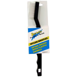 STAR BRITE 040062 DETAIL BRUSH W/PLASTIC HANDLE; Used To Cleaning Hard-To-Reach Areas On Vehicles/ Boats And Household Items; White Nylon Bristles With Plastic Handle; Used To Cleaning Hard-To-Reach Areas On Vehicles/ Boats And Household Items