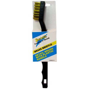 STAR BRITE 040063 DETAIL BRUSH W/PLASTIC HANDLE; Used To Clean Automotive Engines/ Bike Chains/ Grills And More; Brass Bristles With Plastic Handle; Used To Clean Automotive Engines/ Bike Chains/ Grills And More