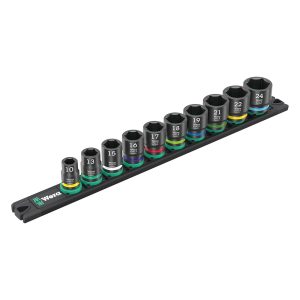 WERA 05005451001 3/8 INCH Drive Metric Impact Socket Set on Magnetic Rail (10 pieces)