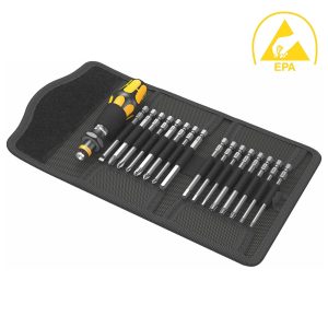 WERA 05051043001 ESD Screwdriver Multi-Bit Set with Bit Holder (17 Piece)