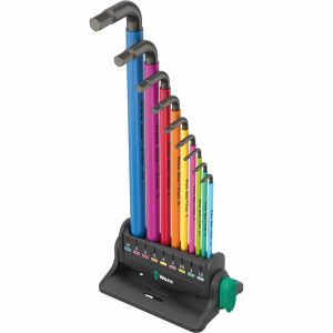WERA 05133165001 Metric Hex-Plus Color Coded L-Key Wrench Set (9-Piece)