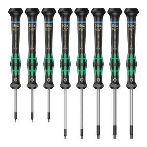 WERA 05345274001 Micro Electronics Precision SAE Hex-Plus Screwdriver (8 Piece)